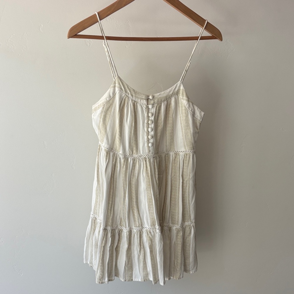 Urban Outfitters Cream and Tan Dress